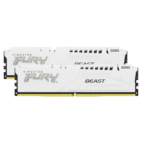 Kingston Fury Beast White Expo 32GB 2X16 6000MHZ DDR5 CL30 Kingston Fury Beast White Expo 32GB 2X16 6000MHZ DDR5 CL30 – תמונה 1