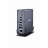 Protec 15-in-1 DM301 USB-C Hub HDMI ×2, DP, USB3 ×3, USB2 x2, USB-C, LAN Docking Station תומך שלושה מסכים בהרחבה