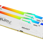 זכרון לנייח לבן Kingston Fury Beast RGB 32GB 2X16 DDR5 6000Mhz C3