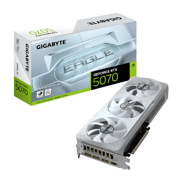 כ.מסך GIGABYTE GeForce RTX 5070 EAGLE OC ICE SFF 12G כ.מסך GIGABYTE GeForce RTX 5070 EAGLE OC ICE SFF 12G – תמונה 1