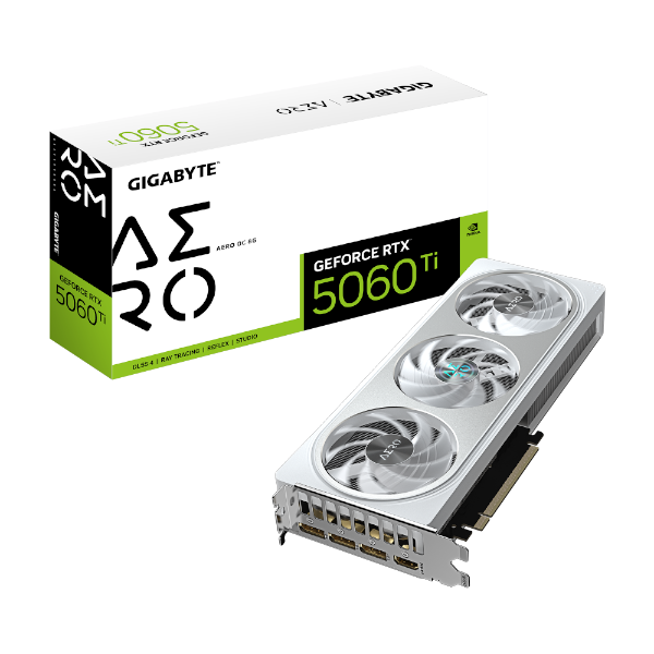 כרטיס מסך Gigabyte GeForce RTX 5060 Ti AERO OC 8GB White כרטיס מסך Gigabyte GeForce RTX 5060 Ti AERO OC 8GB White – תמונה 1