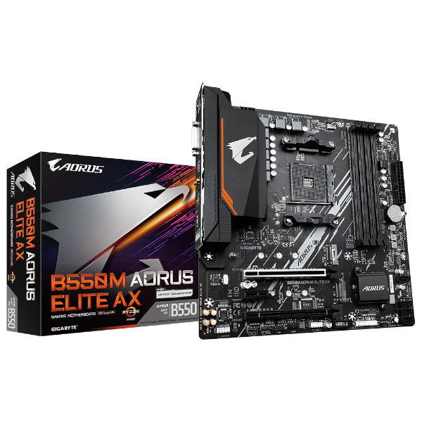 לוח אם Gigabyte B550M AORUS ELITE AX AM4 DDR4 WIFI DVI HDMI M-Atx לוח אם Gigabyte B550M AORUS ELITE AX AM4 DDR4 WIFI DVI HDMI M-Atx – תמונה 1