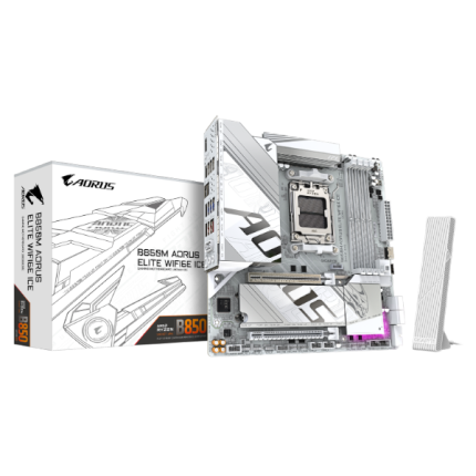 לוח אם Gigabyte B850M AORUS ELITE WIFI6E ICE M-ATX DDR5 AM5 2.5GB