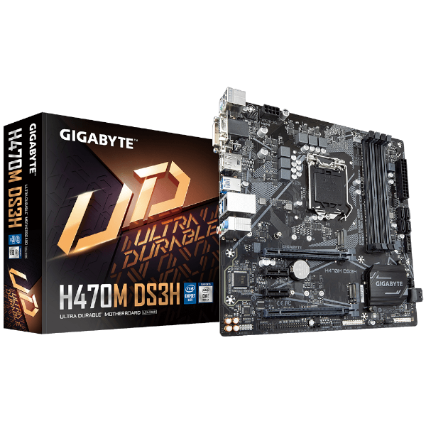 לוח משופץ Gigabyte H470M DS3H Micro-Atx VGA DVI HDMI DP לוח משופץ Gigabyte H470M DS3H Micro-Atx VGA DVI HDMI DP – תמונה 1