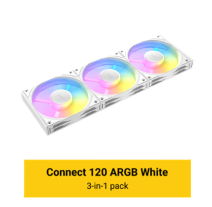 מאווררים למארז ANTEC Connect C120 ARGB WHITE 3PK
