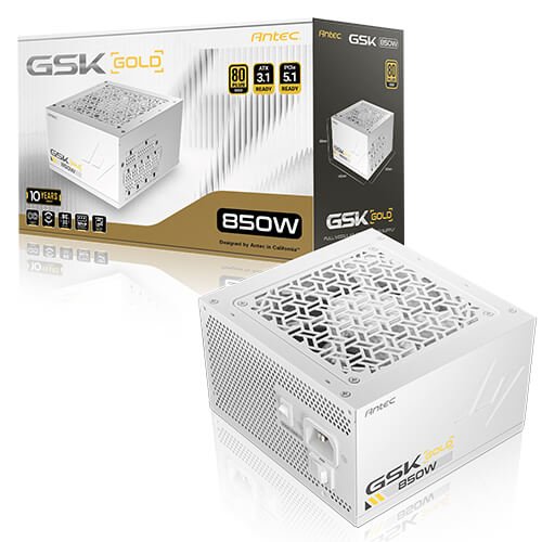 ספק Antec GSK850 V2 WHITE 80 Plus Gold Modular ATX 3.1 PCIE 5.1 ספק Antec GSK850 V2 WHITE 80 Plus Gold Modular ATX 3.1 PCIE 5.1 – תמונה 1