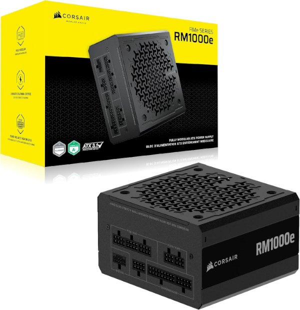 ספק כוח Corsair RM1000e Fully Modular 80Plus Gold ATX PSU ATX3.1 ספק כוח Corsair RM1000e Fully Modular 80Plus Gold ATX PSU ATX3.1 – תמונה 1